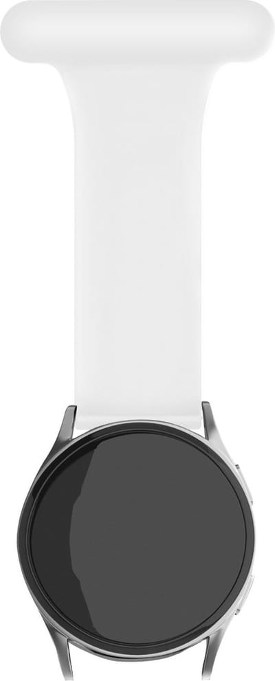 Strap-it 20mm - verpleegkundige band - geschikt voor Samsung Galaxy Watch 7 (40 & 44mm) / Watch 6 (Classic) / Watch 5 / 5 Pro / Watch 4 (Classic) / Watch 3 41mm / Watch 42mm / Watch Active (2) / Watch FE / Gear Sport - Polar Ignite / Unite - wit