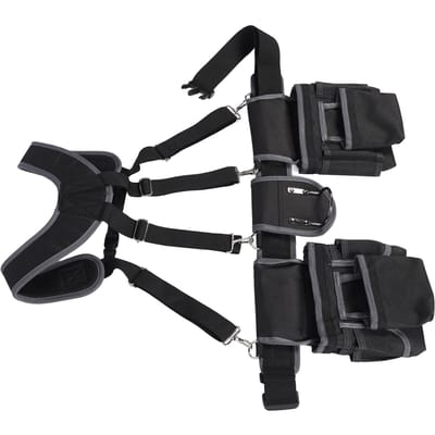Ceinture à outils d'électricien 12 poches Ceinture à outils en nylon polyester 1680D avec sangle pour charpentiers