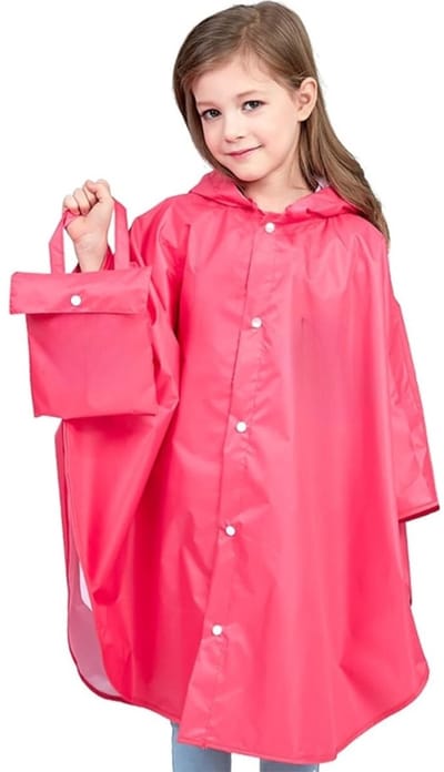 Famanu – Opvouwbare kinderregenponcho, waterdicht en lichtgewicht, geschikt voor school en buiten