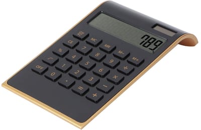 Dailygoody - Ultradunne Zonnecalculator - Draagbare Rekenmachine - Zonne-energie/batterij - Zwart - Ergonomisch ontwerp - Voor School en Kantoor