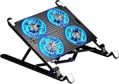 Laptop Koeler - Laptop Ventilator - Oververhitting Voorkomen - Verstelbare Hoogte - 266 x 118 cm - Zwart