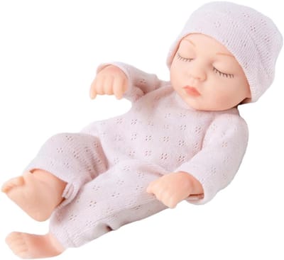 Mini Babypop - Reborn pop Slapende baby - Kinderen Spelen - Zacht Vinyl Wasbaar - 18 cm - Type 8