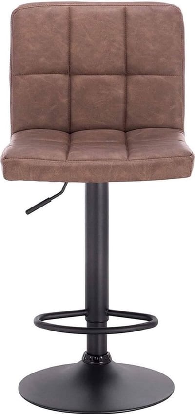 Barkrukken Set 82cm Bruin - Ergonomisch, Rugleuning en Zithoogte 60-82cm - Voor Eetkamer, Keuken en Woonkamer