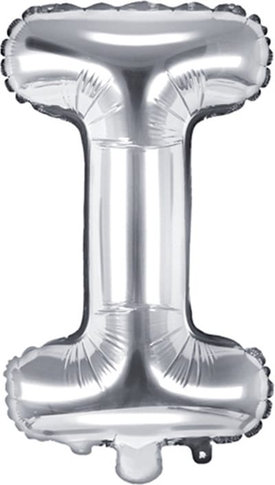 Partydeco - Folieballon Zilver Letter I (35 cm)