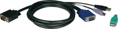 Tripp Lite 10ft USB / PS2 Cable Kit for KVM Switches B040 / B042 Series KVMs 10' - keyboard / video / mouse (KVM) cable kit - 3 m