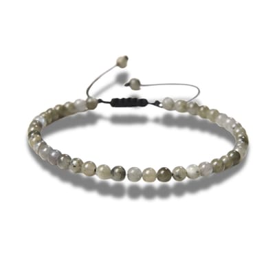 Armband - natuursteen - 4 mm - labradoriet - 16 tot circa 21 cm - in lengte verstelbaar