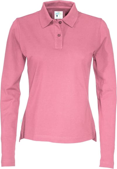 Cottover POLO PIQUE LONG SLEEVE LADY - GOTS GECERTIFICEERD 141017 - Roze - XS
