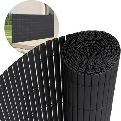 Onzichtbaar PVC Privacyscherm Antraciet 120x1000 cm - Wind- en UV-bestendig voor Balkon en Tuin