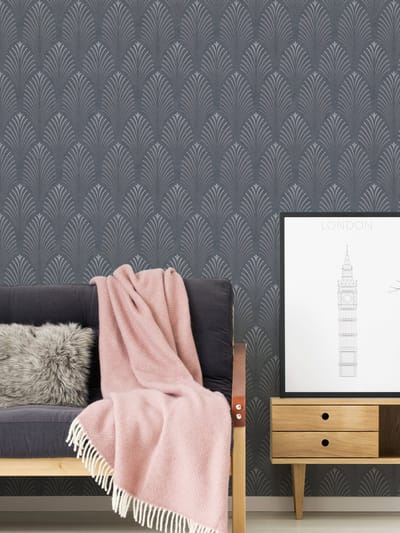 ART DECO BEHANG | Retro - zwart grijs zilver - A.S. Création Pop Style
