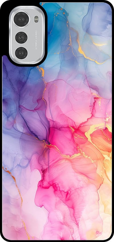 Smartphonica Telefoonhoesje Geschikt voor Motorola Moto E32 / E32s met marmer opdruk - TPU backcover case marble design - Regenboog geschikt voor Motorola Moto E32;Motorola Moto E32s