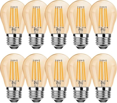 Dimbare E27 LED-lamp 4W - 2700K Warm Wit - Vervangt 35W Gloeilampen - Amber G45 - Set van 10
