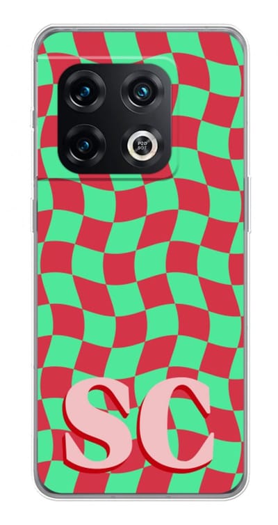 Gepersonaliseerd - Case Company® - Hoesje geschikt voor OnePlus 10 Pro hoesje - Grid Monogram - Soft Cover Telefoonhoesje - Bescherming aan alle Kanten en Schermrand
