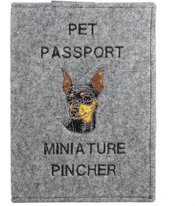Handgemaakte Vilten Paspoorthoes voor Honden - Duurzame Houder met Geborduurd Hondenpatroon