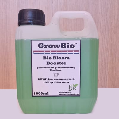 GrowBio Bloom Booster planten voeding 1000ML Let op: Planten voeding sterk geconcentreerd 1ml per liter water