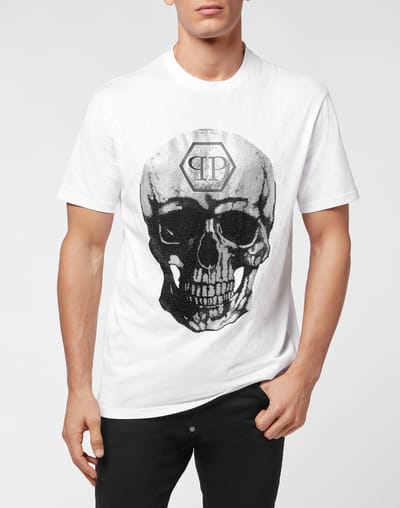 T-Shirt Ronde Hals Skull And Plein