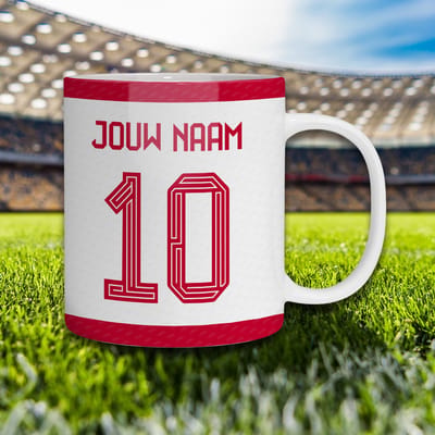 Munchen Voetbal Mok - Gepersonaliseerd Met jouw Naam en Nummer - Voetbal Shirt Op Mok - 325 ml - Koffiemok - Voetbal Cadeau