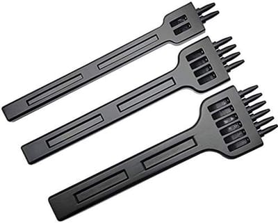 longziming -Perforator Leerbewerkingsset - Leerpuncher - Leerwerk Gereedschap - 2/4/6 Klauwen Voor Precisie En Duurzaamheid - 3 Stuks- 4mm - Diy Ambachtelijk Werk - Zwart