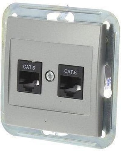 Eco Inbouw Contactdoos Tel Cat6 2x8-Polig RVS