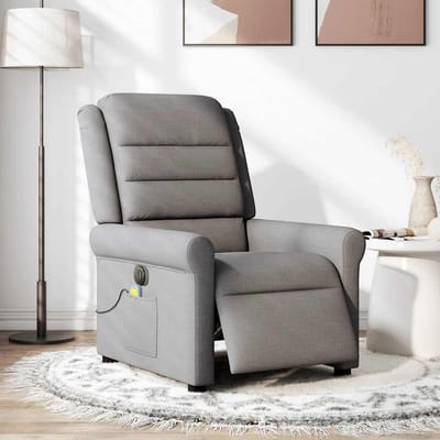 vidaXL - Massagestoel - elektrisch - verstelbaar - stof - taupe