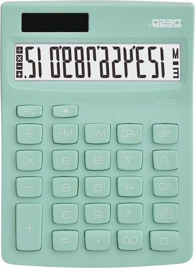 DESQ Table calculator, 12-digit display, compact, mint, 30100.05