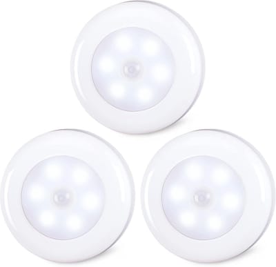 Bewegingssensor LED Puck Lights - Draadloze Onder Kast Verlichting, Koel Wit (3 Stuks)