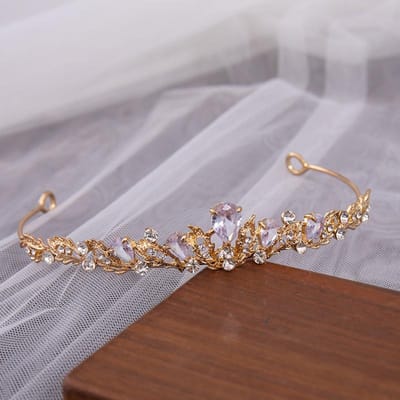 Zilveren Zirkonia Bruidstiara Kristallen Bruiloftskroon Modieus Hoofddeksel Strass Haaraccessoire voor Vrouwen Verjaardagsfeesten gray