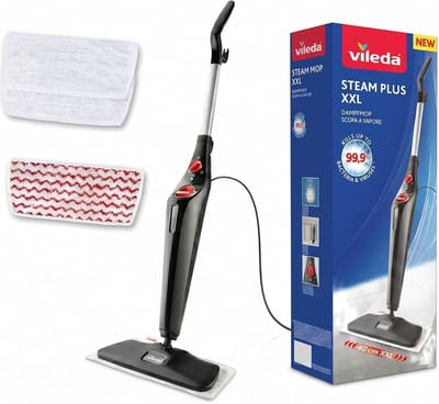 Stoomreiniger XXL 40 cm – Stoommop met 15 Sec Opwarmtijd – 3 Stoomstanden – Incl. Microvezeldoeken – 1550W