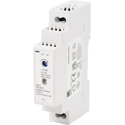TRU COMPONENTS TC-10580804 DIN-rail netvoeding 24 V/DC 0.625 A 15 W Aantal uitgangen:1 x Inhoud 1 stuk(s)