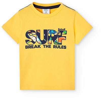 Boboli 308089 T-shirt Met Korte Mouwen Geel 6 Months Jongens