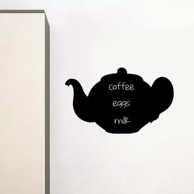 Schoolbordsticker - uitwisbare zelfklevende muurstickers - GROTE THEEPOT - 40x65cm
