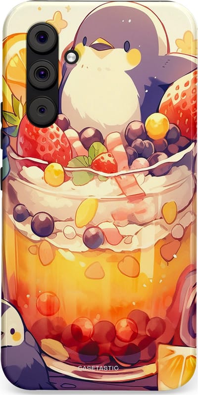 Casetastic Hoesje Geschikt voor Samsung A54 (5G) - Stijlvolle Beschermende Duo-layer Case - pinguïn Cocktail