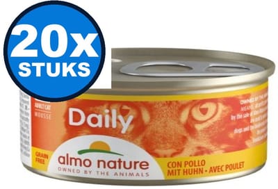 20x Almo Nature Daily - Mousse Kip - Kattenvoer Natvoer - 85g