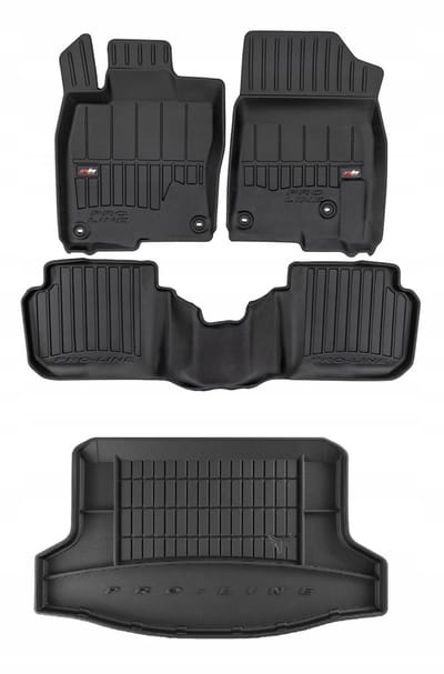 Frogum ProLine Voordeelset - Premium Automatenset + Kofferbakmat - Geschikt voor Honda Civic XI Hatchback (vanaf 2021) - Hybride (e:HEV) - TPE Rubber - Zwart