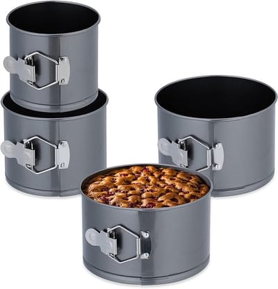 Famanu – Springvorm set 4 stuks Ø 12 14 16 en 18 cm met hoge randen en anti-aanbaklaag voor lagen taarten