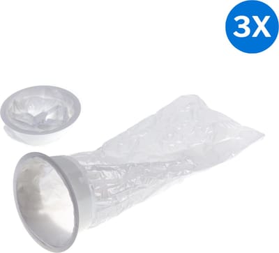 3x Romed spuugzakken - 50 stuks Romed - Wit - Polyethyleen met polypropyleen mondstuk - Ziekenhuizen, auto's, vliegtuigen of in elk noodgeval - 1,5 liter zak