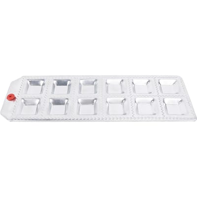 Vierkante Ravioli Maker Multifunctioneel 12 Gaten Dumpling Maakgereedschap Aluminiumlegering Pastamaker Bakplaat voor Keuken Koken L white