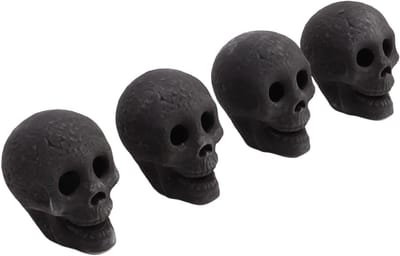 Fireproof Mini Skulls for Fire Pits - Set of 4 | Ceramic Skull Props for Bonfire, Campfire, and Fireplace