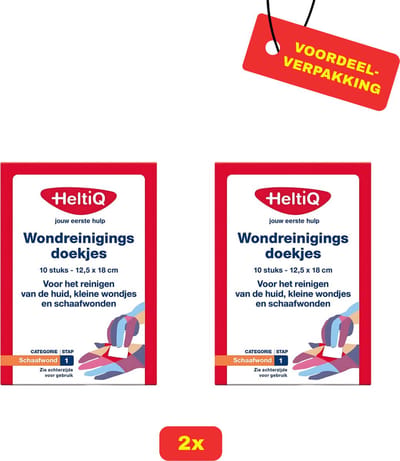 HeltiQ Wondreiniging Doekjes - 2x 10 stuks voordeelverpakking