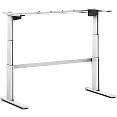 Comfort tafelframe, voor bureaubreedtes 1200-2000 mm, elektrisch in hoogte verstelbaar, H 610-1280 mm, C-voet, zilver