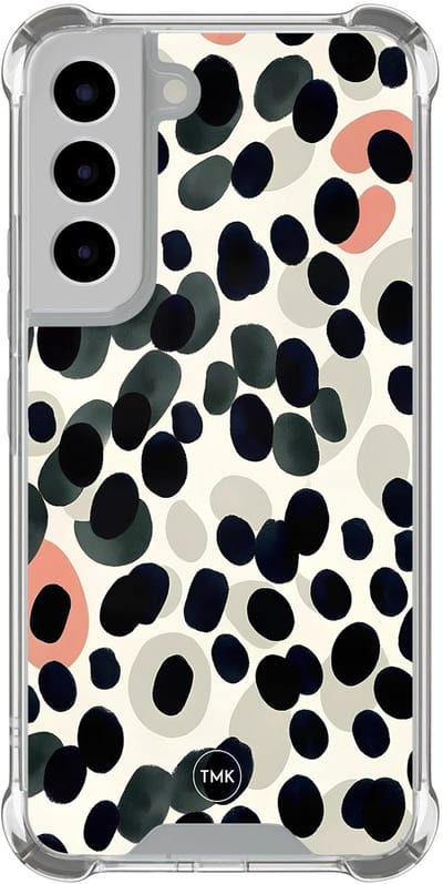 Shockproof hoesje geschikt voor Samsung Galaxy S22 - Modern dots - Schokbestendig - Verhoogde randen - TPU case - Extra Sterke Back Cover - Gestipt - Transparant, Multi