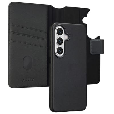 Accezz Hoesje - Geschikt voor Samsung Galaxy S26 Plus - Leather Bookcase 2-in-1 met Magnetische Ring - Black