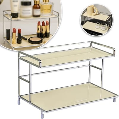 2-Laags Badkamer Make-Up Plank Organisator - Keuken Kruidenrek - Slaapkamer Opbergvak - Parfum En Dressoir Ijdelheid Lade - Aanrecht Toonbank Organisator
