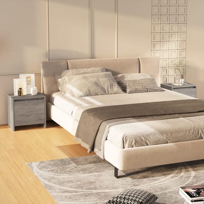 vidaXL - Nachtkastjes - 2 - st - 45x34x44,5 - cm - bewerkt - hout - grijs - sonoma - eiken