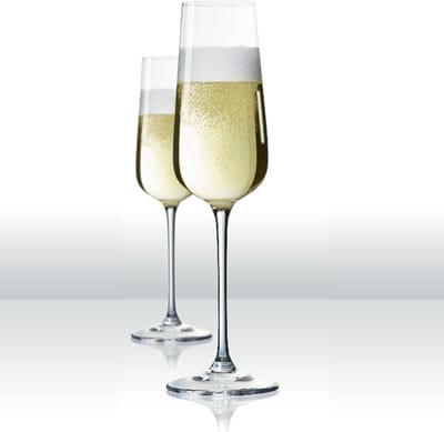 Spiegelau Bordeaux Capri Champagne glazen 2 stuks - Champagneglazen Kristal - Champagneglas - Glas kristal set van 2 - 250 ml - Kristal