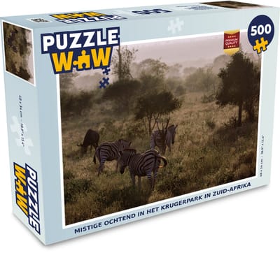 Puzzel Mistige ochtend in het Krugerpark in Zuid-Afrika - Legpuzzel - Puzzel 500 stukjes