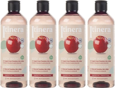 ITINERA - Appel Trentino beschermende douchegel, 95% natuurlijke ingrediënten, 370 ml x4
