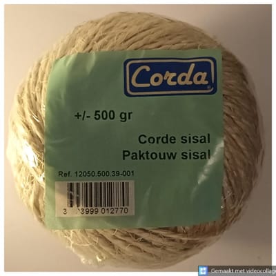 Sisal Paktouw 200mtr - Touw - Koord - Corde - Sisal - Corda - 500 Gram