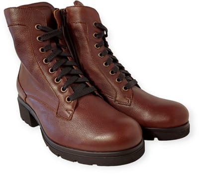 Durea - 9785 K - Hoge sneakersVeterlaarzenDames veterschoenenDames sneakersHalf-hoge schoenen - Kleur: Bruin - Maat: 37.5