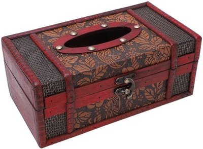 Dailygoods- Tissueboxhouder Grote Capaciteit - Houten Tissuehouder - Vintage Stijl - Klassiek Ontwerp - Tijdloos Design - Elegante Afwerking