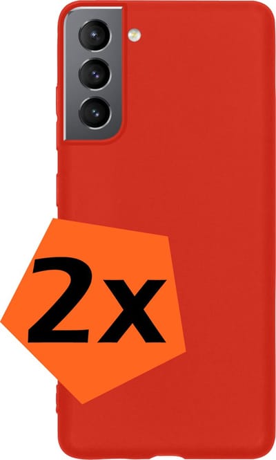 Hoes - 2 Stuks - Geschikt voor Samsung Galaxy S22 - Sterk & Shockproof - Case Siliconen - Back Cover - Telefoon Hoes - Rood
